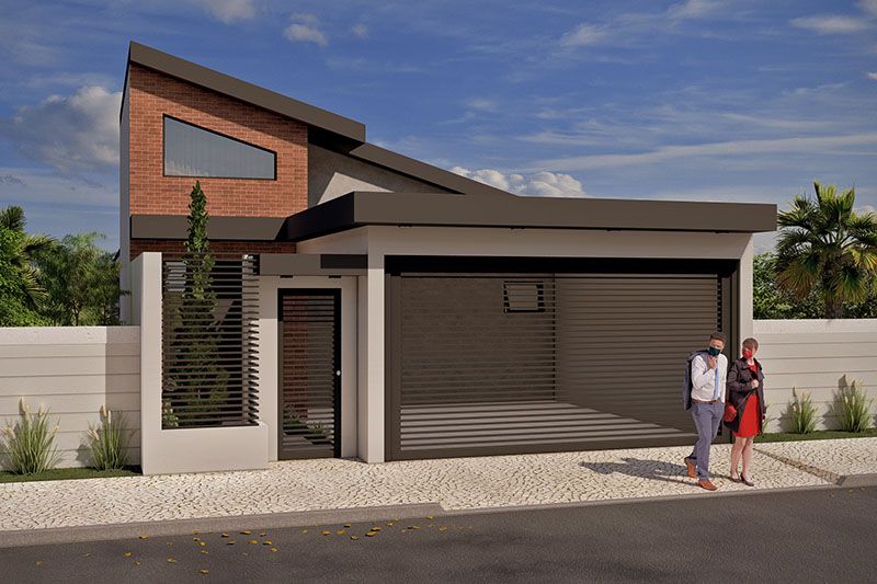 Plant with sloping roof