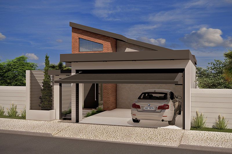 Plant with sloping roof