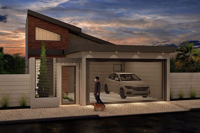 Plant with sloping roof
