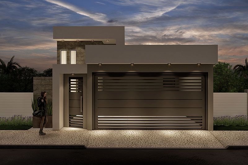 Ground floor project with stone on the facade