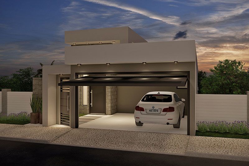 Ground floor project with stone on the facade