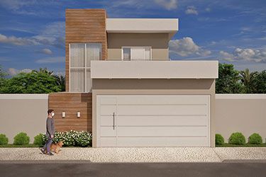 Townhouse with wood and gate