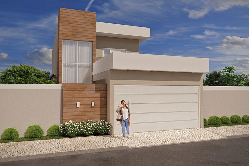 Townhouse with wood and gate