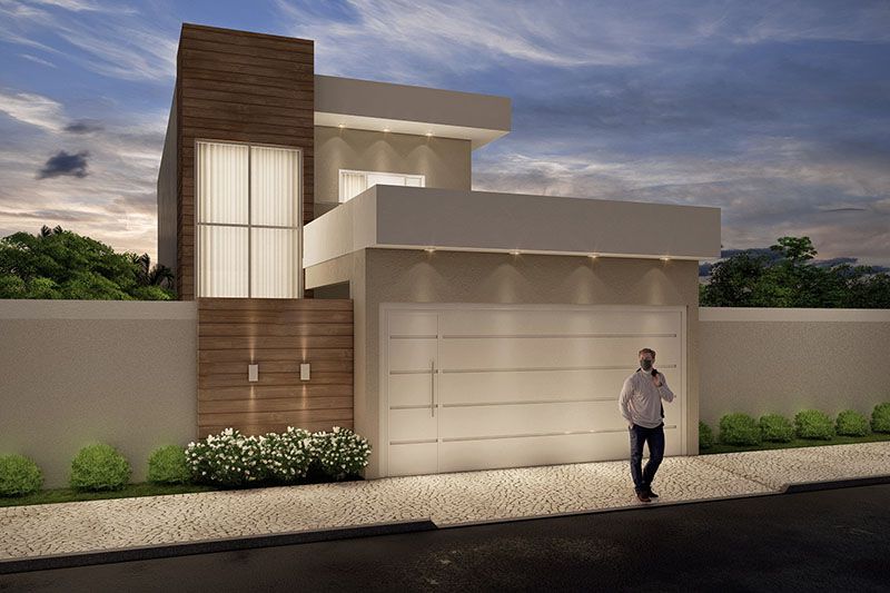 Townhouse with wood and gate