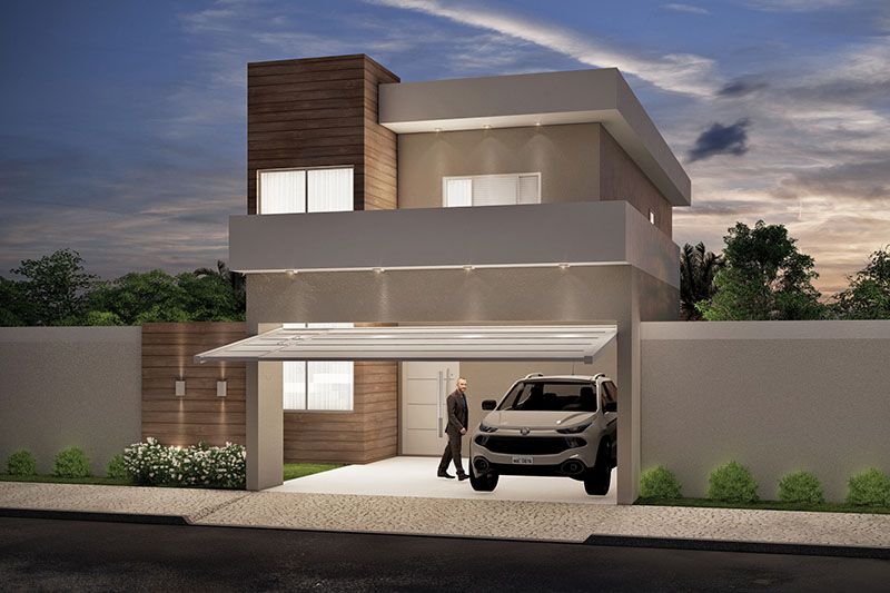 Townhouse with wood and gate