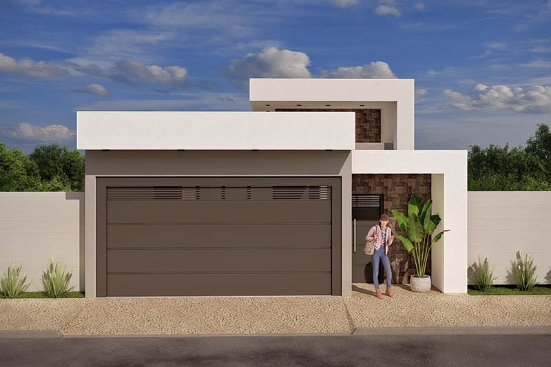 Modern ground plan with gate