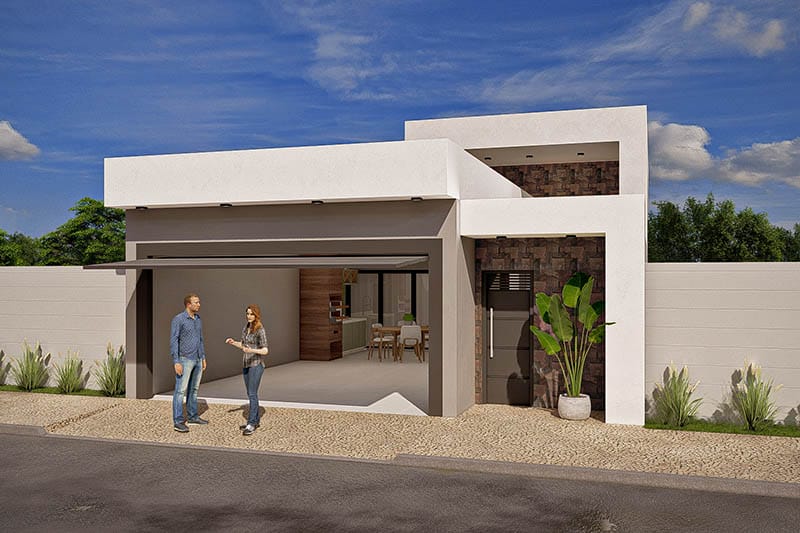 Modern ground plan with gate