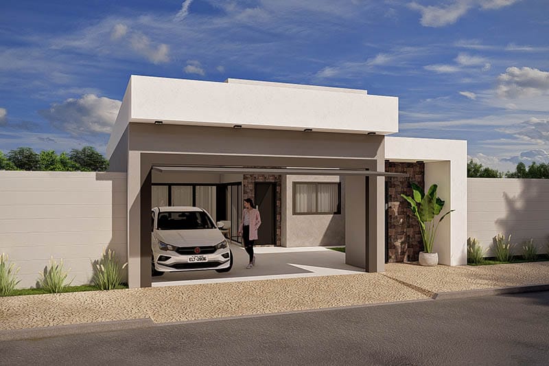 Modern ground plan with gate