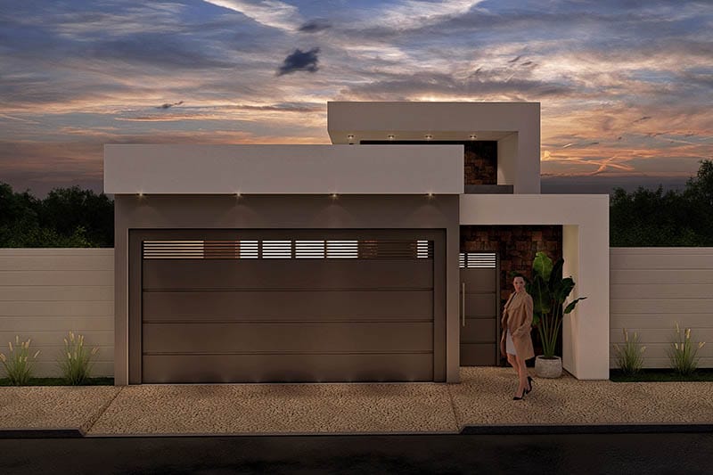 Modern ground plan with gate