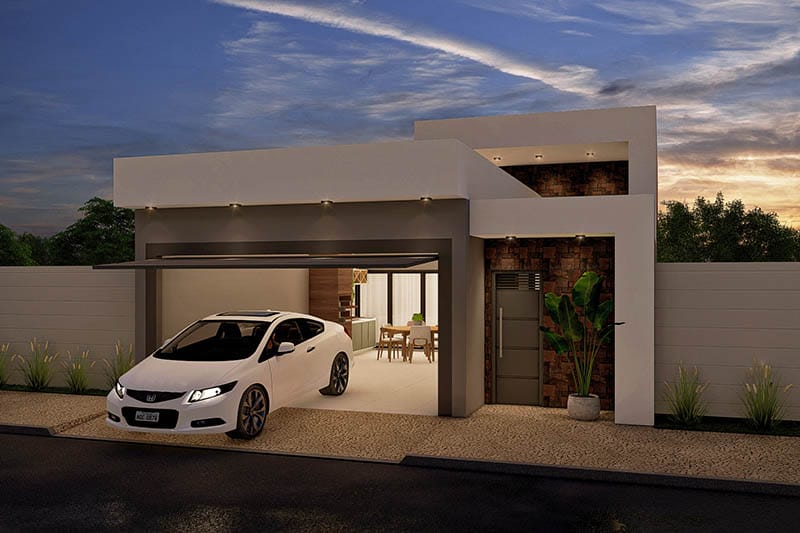 Modern ground plan with gate
