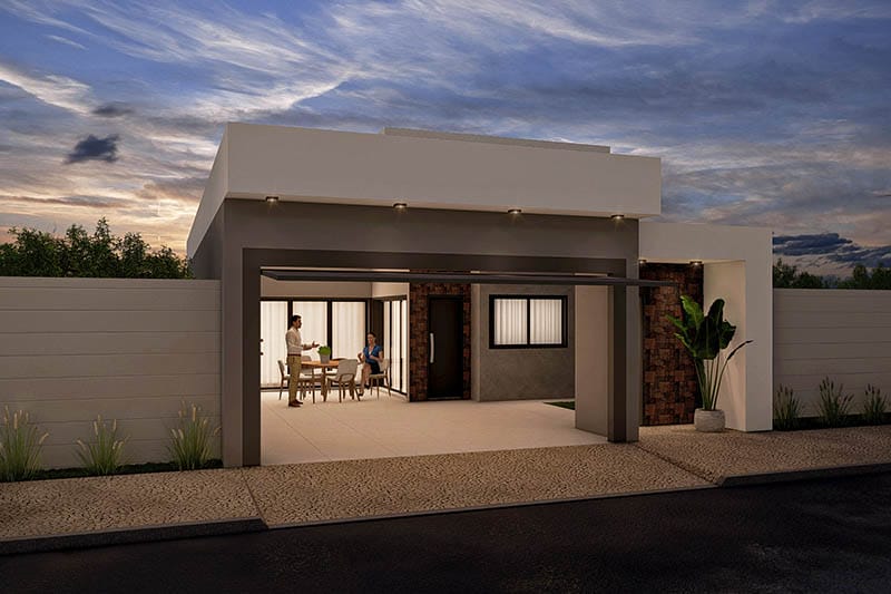 Modern ground plan with gate