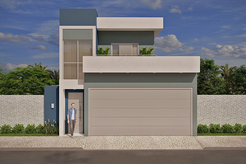 Blue facade design