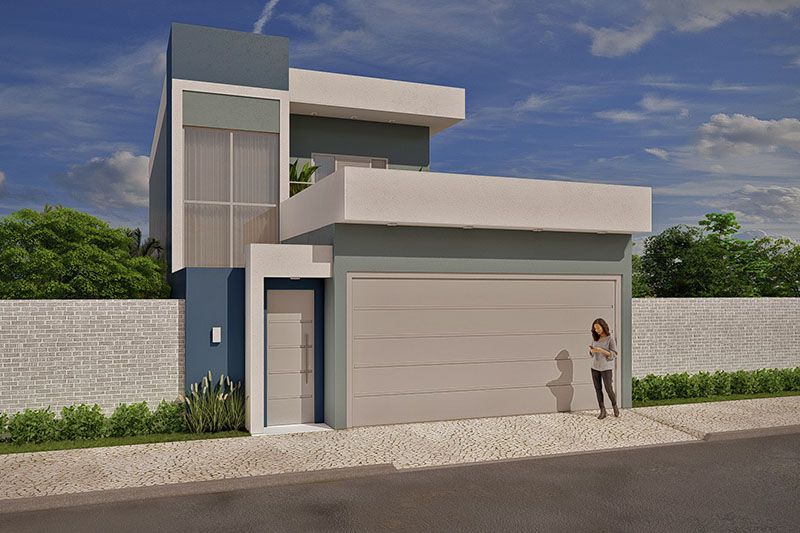 Blue facade design