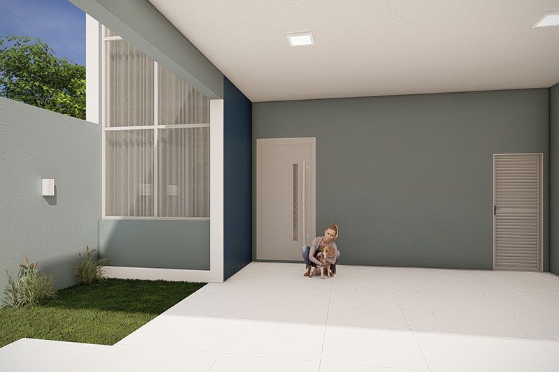 Blue facade design