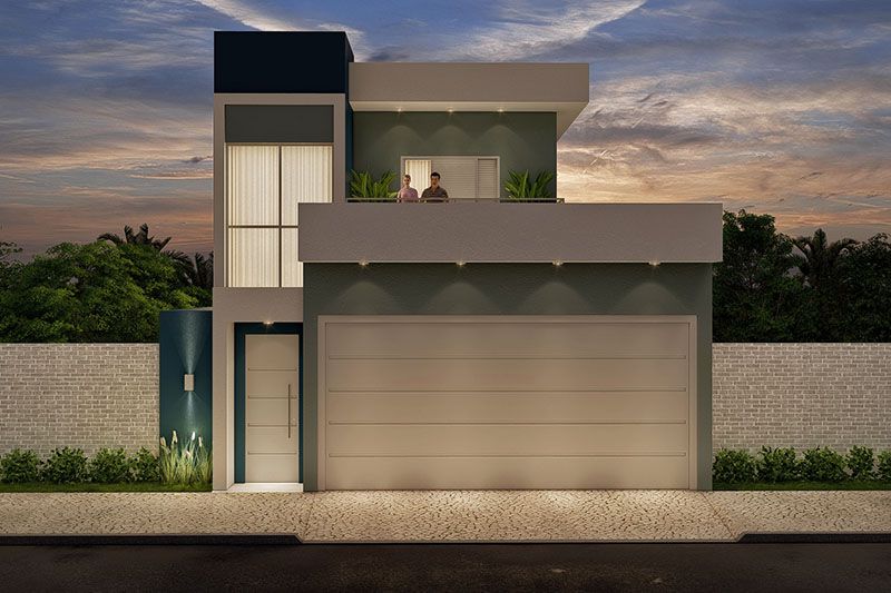Blue facade design