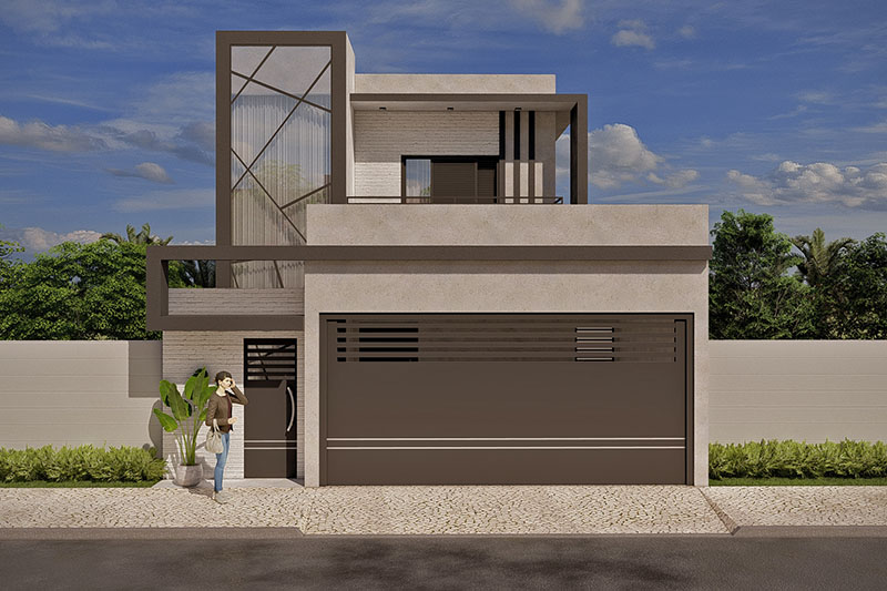 Modern house in dark tones
