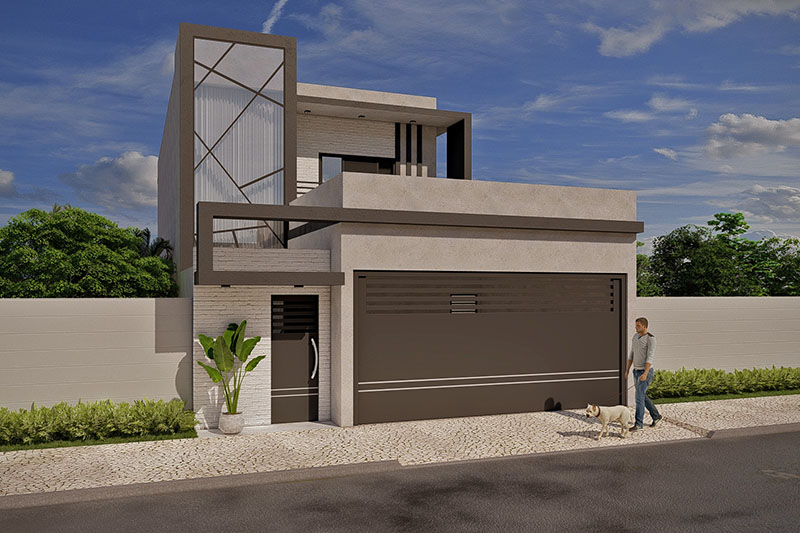 Modern house in dark tones