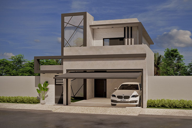 Modern house in dark tones