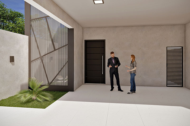 Modern house in dark tones