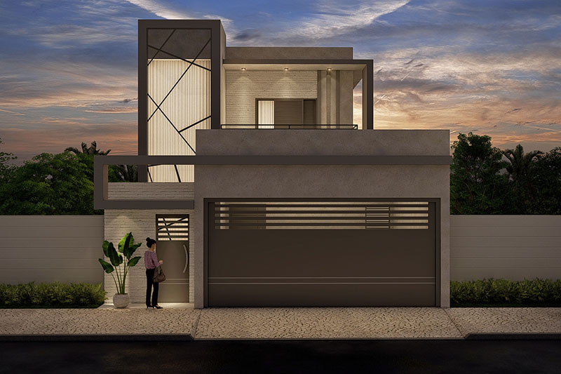 Modern house in dark tones