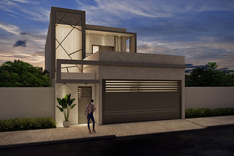 Modern house in dark tones