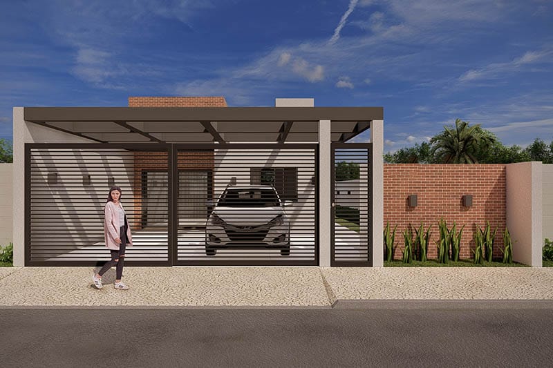 Design with pergola in the garage