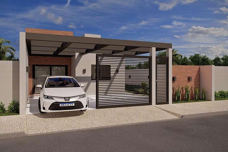 Design with pergola in the garage