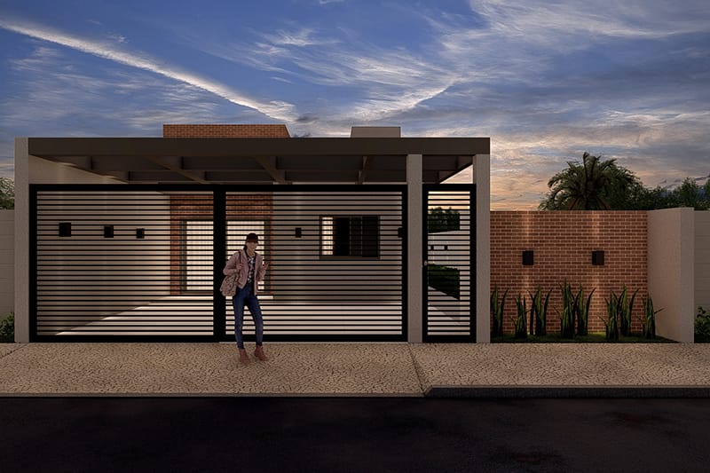 Design with pergola in the garage
