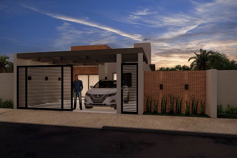 Design with pergola in the garage