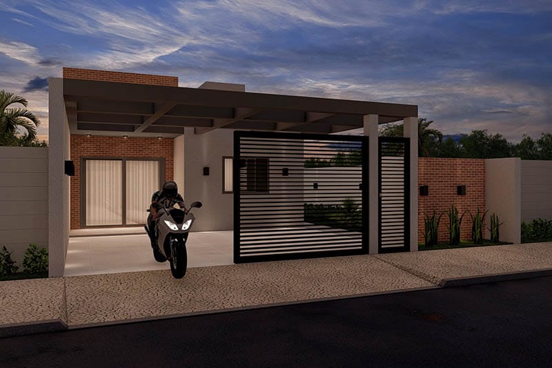 Design with pergola in the garage