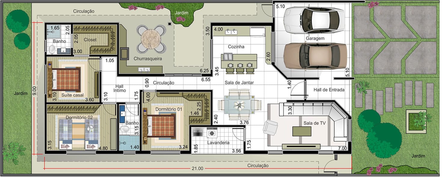 House plan with suite and closet12x30