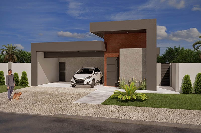House with exposed brick