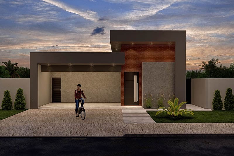 House with exposed brick