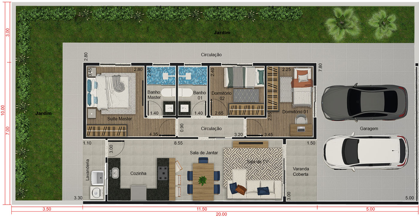Small and modern design10x20