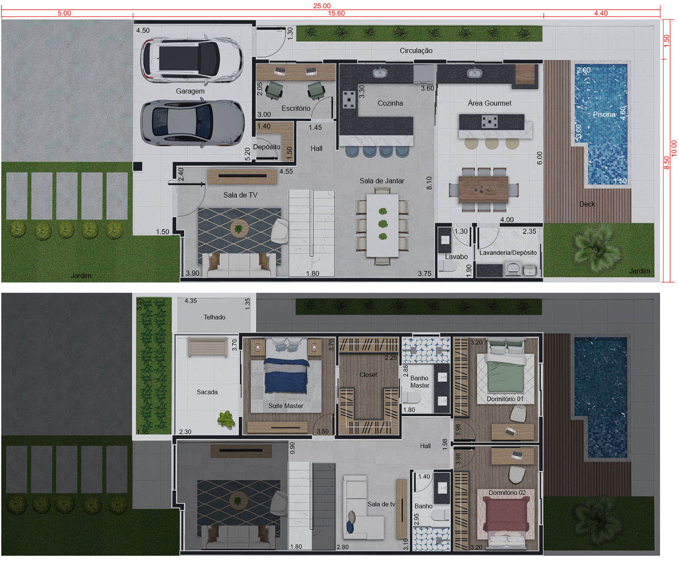 Townhouse with office on the ground floor10x25