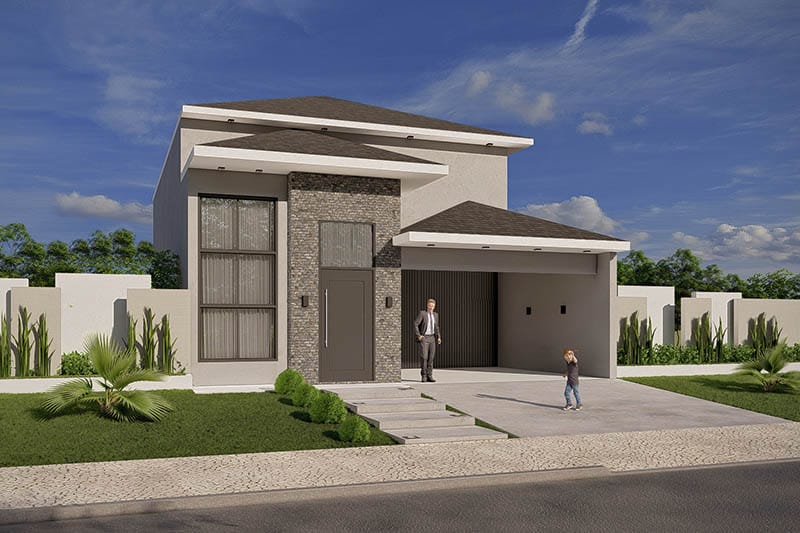 Left over with American style façade