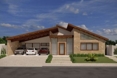 Rustic house plan with apparent roof