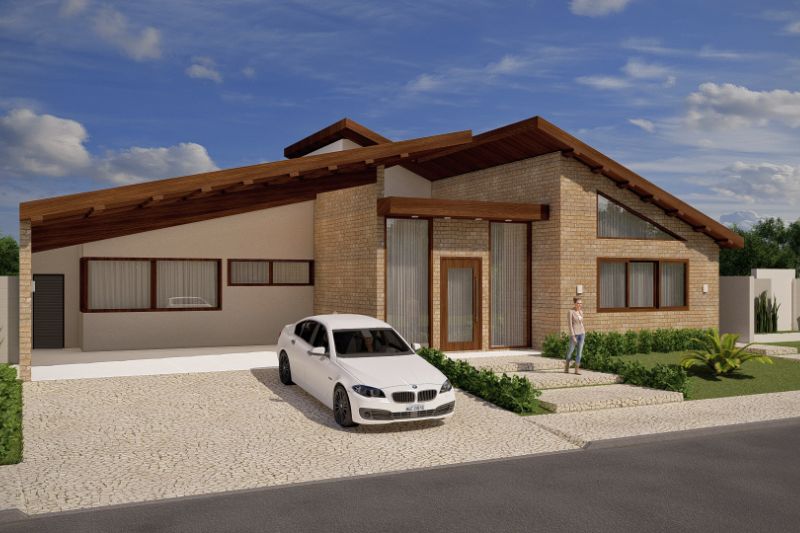 Rustic house plan with apparent roof