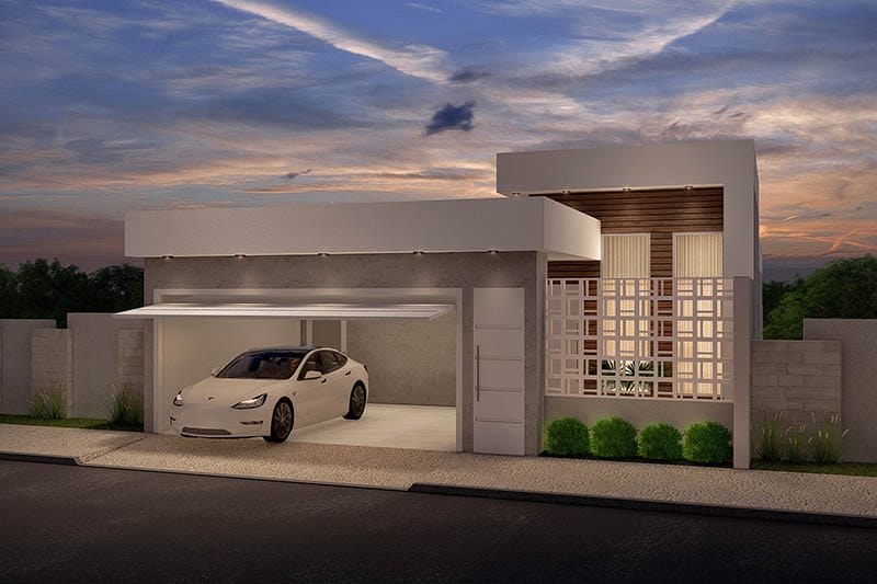 Modern design with cobogó wall