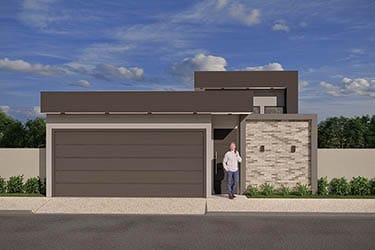 Ground floor design in dark tones