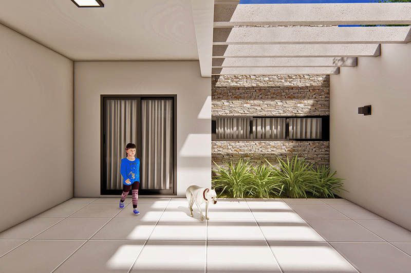 100m² floor plan with suite