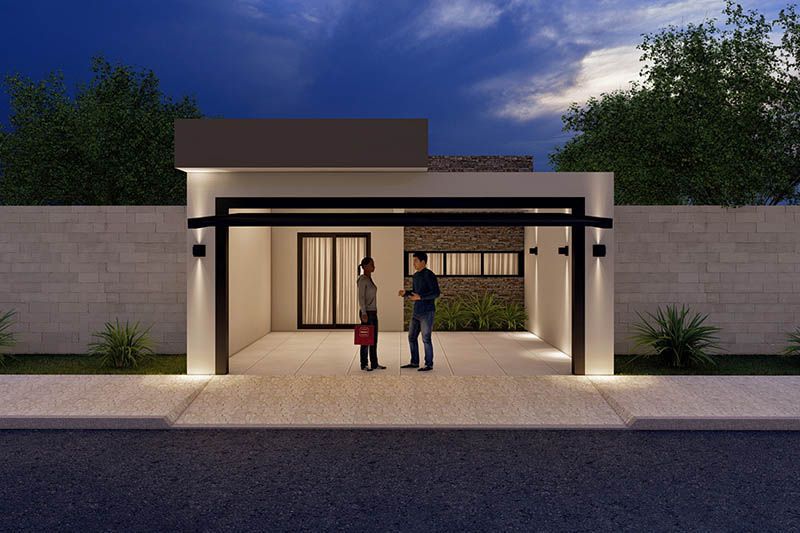 100m² floor plan with suite