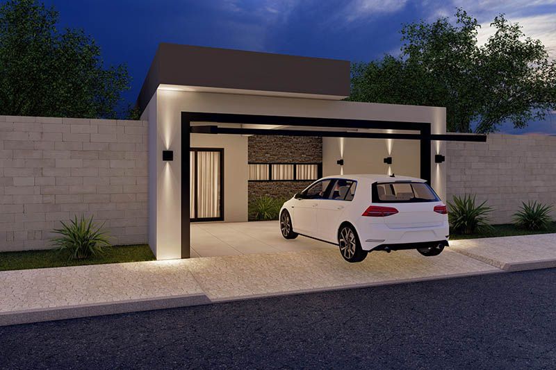 100m² floor plan with suite