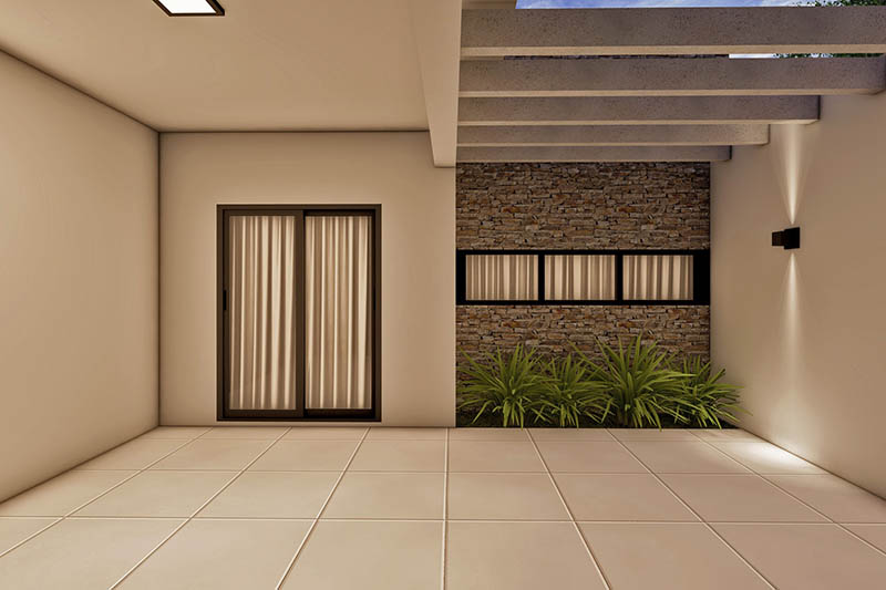 100m² floor plan with suite