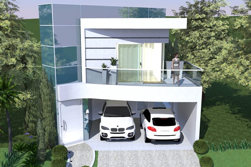House project with glass facade