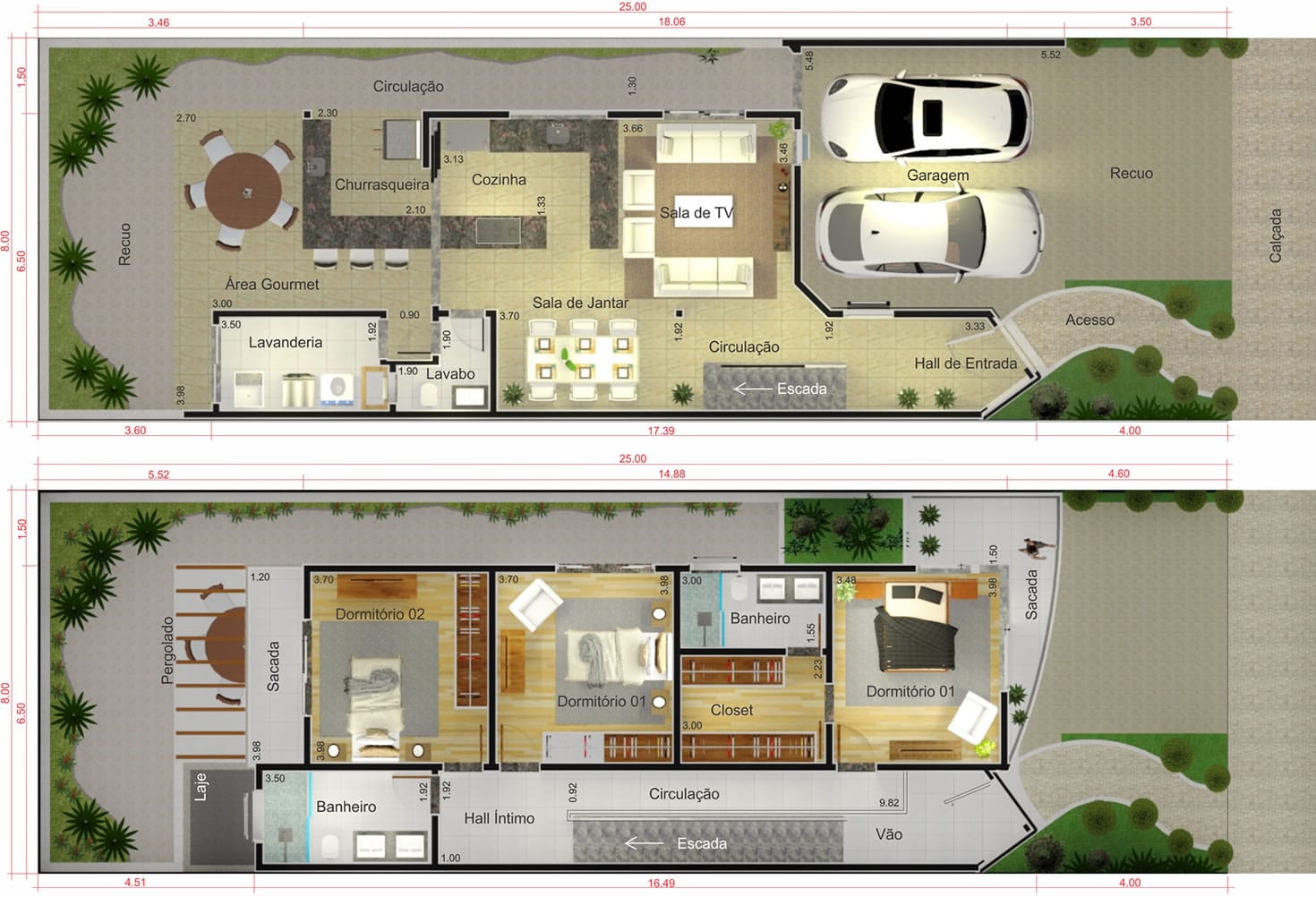 House project with glass facade8x25