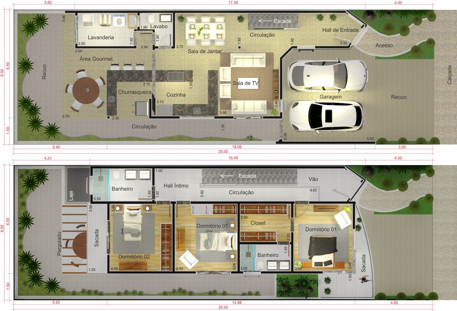 House project with glass facade8x25