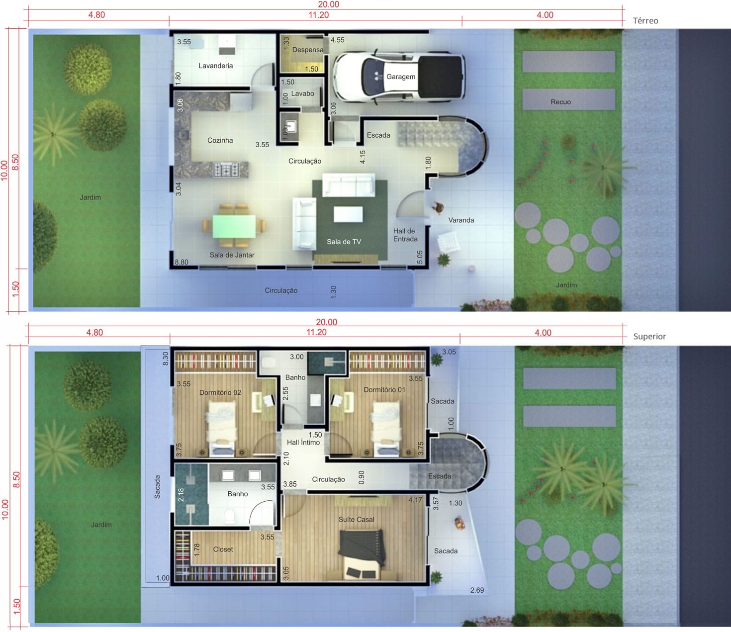 Contemporary floor plan10x20