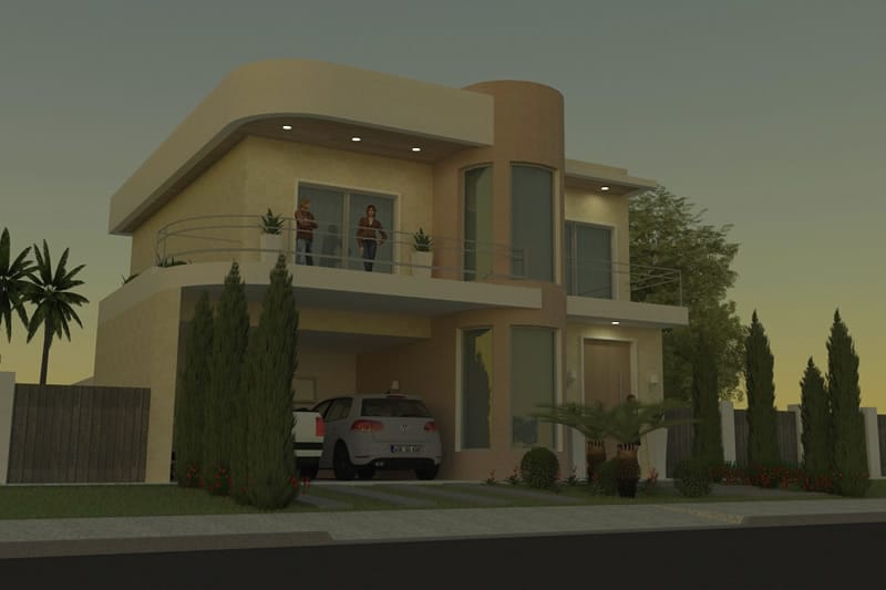 Small modern townhouse plan