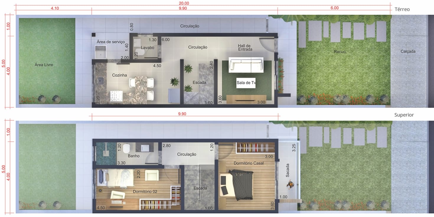 Small house plan5x20